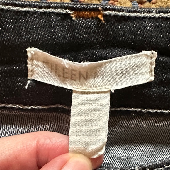 Eileen Fisher Black Straight Leg Jeans - Picture 2 of 6